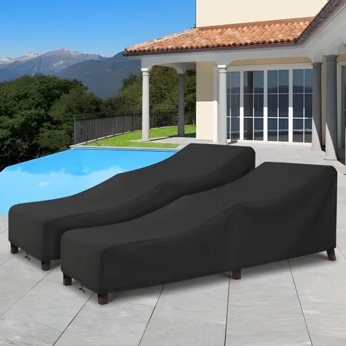 Vista 7 de Arcedo Funda para Silla de Descanso de Exterior Paquete de 2, Funda Impermeable para Muebles de Patio para Piscina y Playa Exterior, Protección