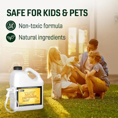 Vista 8 de Exterminators Choice - Spray de defensa para ratones, 1 galón (128 onzas líquidas), aroma a menta, uso en interiores y exteriores: césped, jardín
