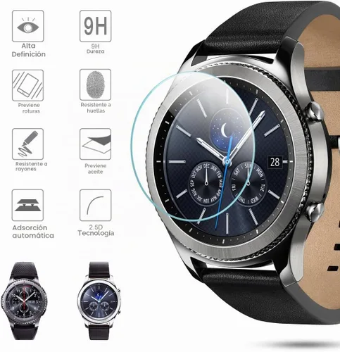 Vista 3 de Diruite Paquete de 4 protectores de pantalla para Samsung Gear S3 Frontier/Classic, dureza 2.5D 9H, película protectora de pantalla de vidrio