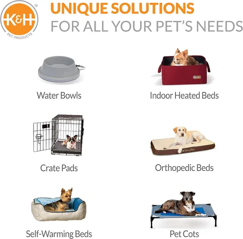 Vista 10 de K&H PET PRODUCTS - Cuna elevada para mascotas con centro de malla, varios tamaños Malla gris/negra