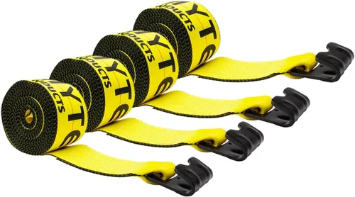 Vista 14 de Correas de cabrestante Mytee Products de 4" x 30' - Correa de amarre resistente a la abrasión naranja para carga con gancho plano WLL# 6670 lbs