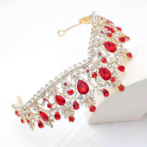 Vista 7 de Kamirola - Corona de reina y tiara corona de princesa para mujeres y niñas, diademas de cristal para novias, disfraces góticos de Halloween