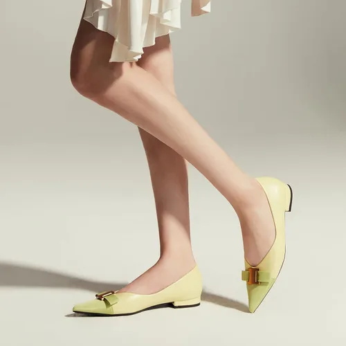 Vista 5 de C.Paravano Zapatos planos para mujer I Flat para mujer de cuero I puntiagudo I zapatos planos de ballet para mujer I Slip on Dressy Flats