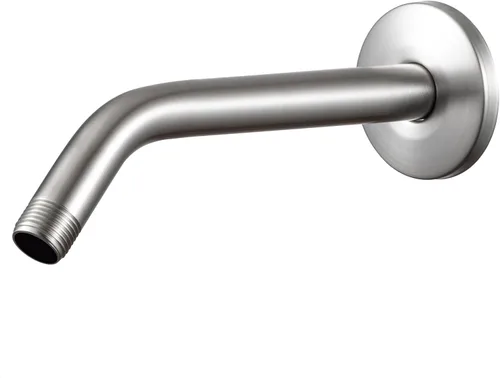 Vista 23 de OFFO Brazo de ducha con pestaña, de 6 pulgadas en oro brillante, montaje en pared, reemplazo, brazo angular de cabezal de ducha montado en la pared