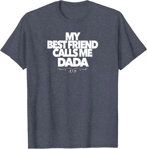 Vista 6 de My Best Friend Calls ME DADA Funny Baby Shower Present dad T-Shirt Asphalt Grey