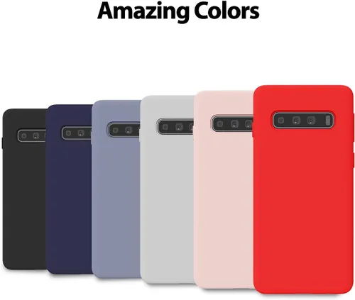 Vista 7 de GOOSPERY Funda de silicona líquida para Samsung Galaxy S10 Plus (2019) 6.4 pulgadas Jelly Rubber Bumper Case con forro de microfibra suave - Negro