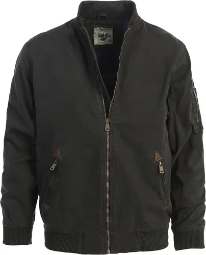 Vista 8 de Gioberti - Chaqueta bomber para hombre, de sarga, 100 % de algodón, con cremallera completa