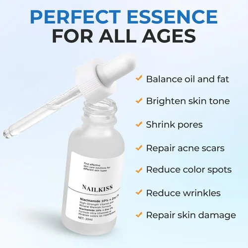 Vista 4 de Suero de niacinamida 10% + zinc 1% para cara, hidratante antienvejecimiento para hidratar la piel, control de aceite, reductor de poros, reduce