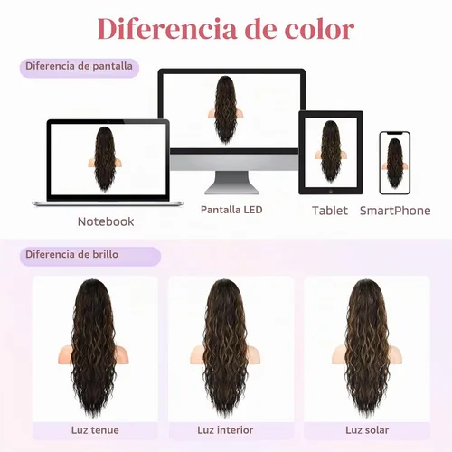 Vista 6 de HOOJIH Extensión de cola de caballo, extensiones de cabello con cordón para cola de caballo de 26 pulgadas de largo, pelo rizado y ondulado natural