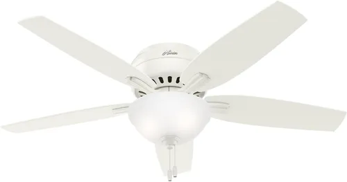 Vista 13 de Hunter Fan Company, 51082 Newsome Ventilador de techo de perfil bajo de níquel cepillado de 42 pulgadas con kit de luz LED y cadena de tracción