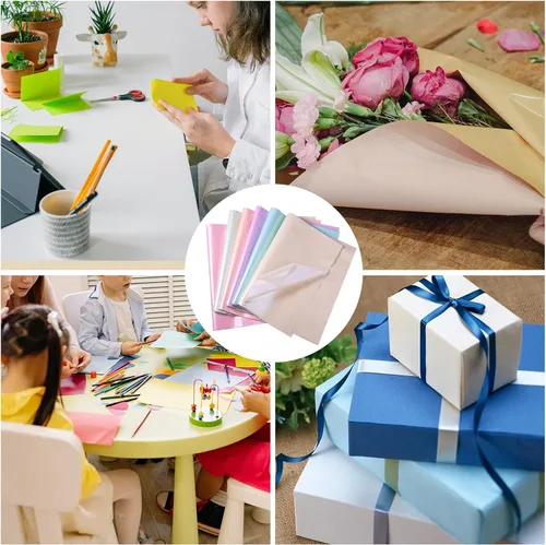 Vista 7 de KINBOM 30 hojas de papel de seda metálico de 19.7 x 13.8 pulgadas