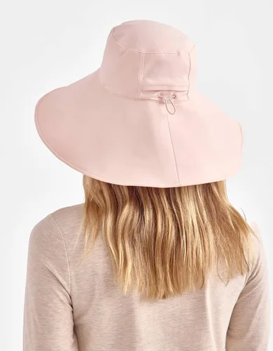 Vista 6 de Solbari Sombrero de ala ultra ancha UPF 50+ plegable con protección solar UV con ala de cobertura completa Rosa suave y beige