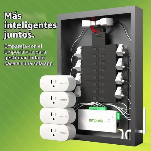 Vista 5 de Emporia - Enchufe inteligente con monitoreo de energía, enchufe inteligente WiFi funciona con Alexa y Google Home - Enchufe WiFi de 15A