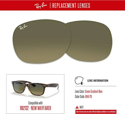 Vista 3 de NEW RB2132 New Wayfarer Polarized Replacement Lenses For Men For Women+BUNDLE with ACCESSORY EYEWEAR KIT