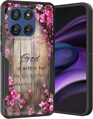 Vista 9 de para Moto G Play 4G 2024, funda de dos capas híbrida resistente y a prueba de golpes, PC duro + silicona suave protectora para Motorola Moto G Play