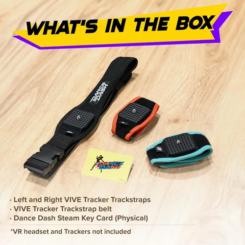 Vista 6 de Rebuff Reality Trackstraps for Vive Trackers + Dance Dash Steam Game Key, VR Dancing Game, Full Body Tracking VR Accessory, Compatible with VIVE