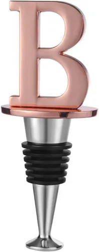 Vista 15 de Miicol Tapón para Botella de Vino, Tapón para Prosecco, Tapón de Vino de Oro Rosa, Tapón de Champán Personalizado, Tapón de Vino con Inicial, Regalo