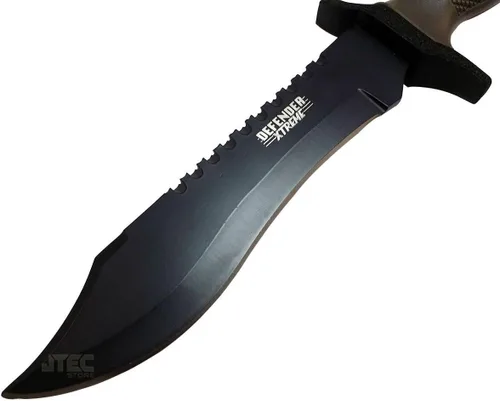 Vista 2 de Cuchillo táctico de caza de supervivencia Bowie 12 pulgadas combate militar hoja fija Jvr57