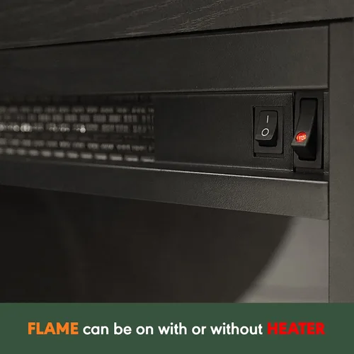 Vista 4 de Furinno Soporte clásico de TV de 70 pulgadas con chimenea, americano