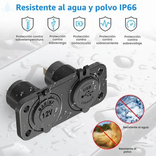 Vista 6 de Enchufe para Encendedor de Cigarrillos Qidoe Panel Divisor 12V 78W Salida USB 12V Doble USB C PD&QC3.0 Enchufe Cargador de Coche con Interruptor