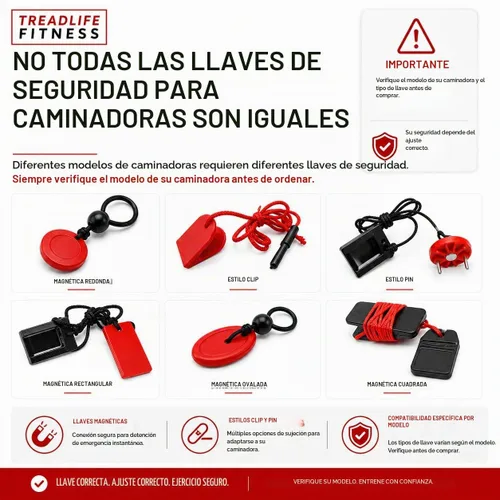 Vista 3 de Llave de seguridad para cinta de correr - Reemplazo para modelos de cinta de correr Horizon: T101, T102, T103, T202, T203