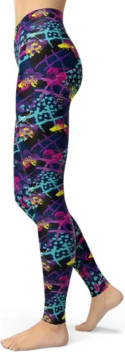 Vista 4 de sissycos Womens 80s Leggings Artistic Splash Printed Buttery Soft Stretchy Pants