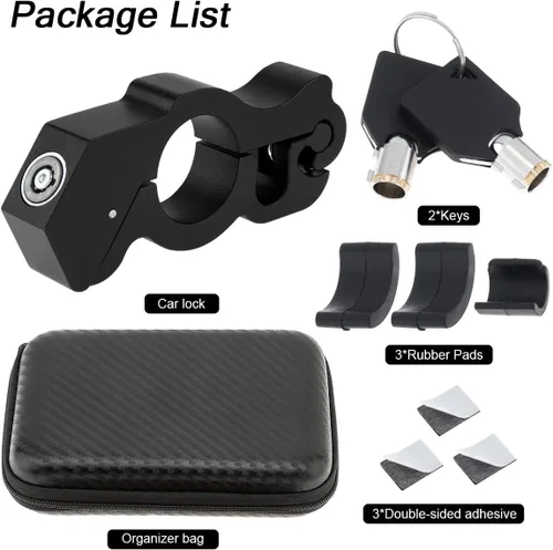 Vista 5 de Windance Cerradura de manillar de motocicleta, antirrobo, palanca de freno resistente, bloqueo de seguridad para ciclomotores, motocicleta, Negro