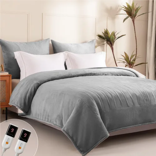 Vista 14 de Manta Eléctrica Térmica de 50" x 60" - Manta Térmica Eléctrica con 5 Niveles de Calefacción y 3 Horas de Apagado Automático, Lavable a Máquina