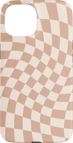 Vista 6 de iPhone 16 Beige Cream Twisted Checkered Swirl 60s 70s Aesthetic Brown Case