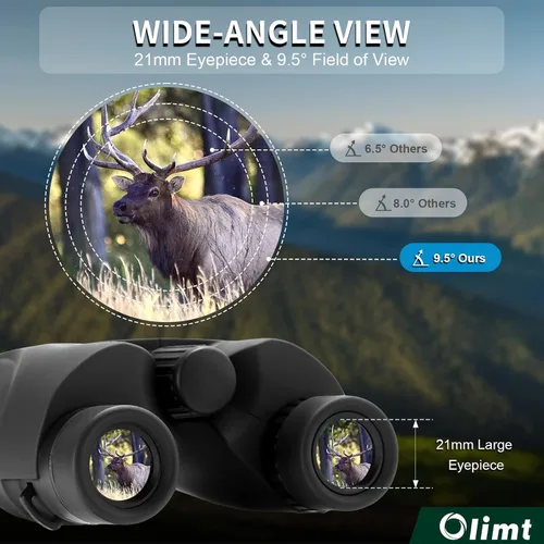 Vista 5 de Binoculares compactos de 6 x 25, mini bolsillo pequeño tamaño portátil 9.5 ° campo de visión gran angular de 0.827 in, ocular grande, gafas ED