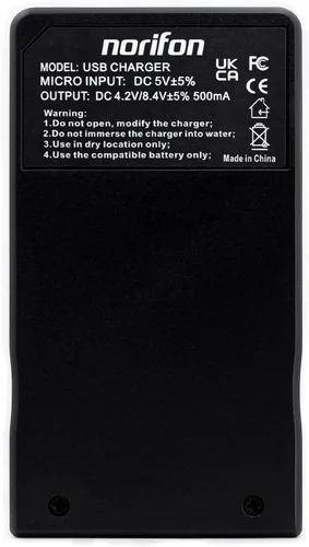 Vista 4 de Norifon Cargador USB NB-1L para Canon Digital IXUS 300, 320, 330, 400, 430, 500, V, V2, V3, IXY Digital 200, 300, 400, 430, 450, 500, S230, S330