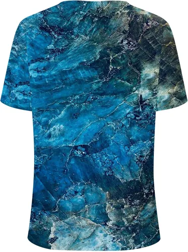 Vista 5 de Camiseta de manga corta con cuello en V y estampado floral retro para mujer, estilo casual y elegante
