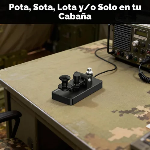 Vista 6 de Putikeeg Clásico Morse Mini Código Clave Morse Código Paleta Llave Aleación de Aluminio Mini-Key Morse CW Llave Portátil Morse Práctica Clave Negro
