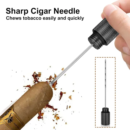 Vista 3 de Herramienta portátil de cigarros para los amantes del cigarro de la aguja del cigarro del acero inoxidable del potenciador del dibujo del cigarro