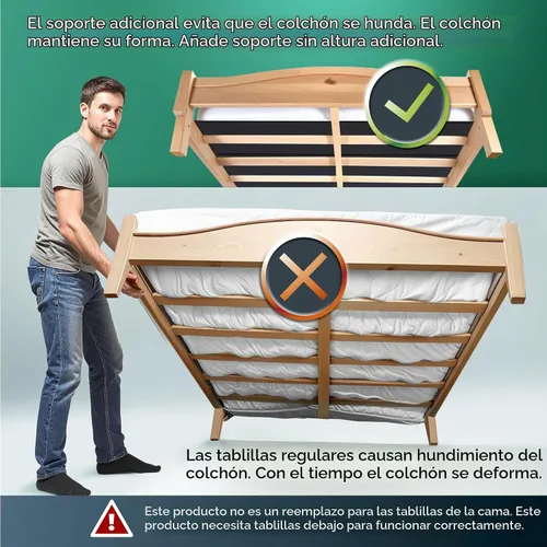 Vista 7 de Golden Home Essentials - Tablas de cama resistentes de 58 pulgadas x 80 pulgadas para cama tamaño Queen, tabla de cama extra resistente