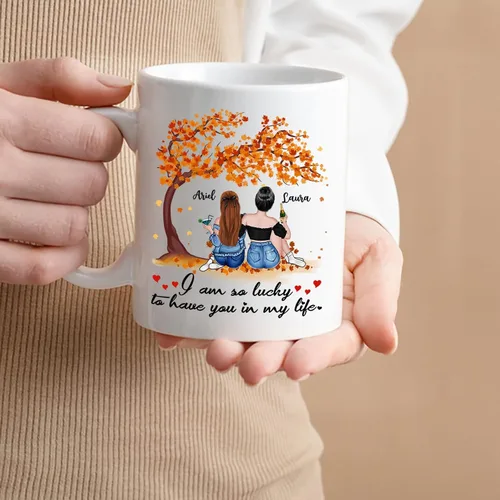 Vista 2 de Taza de café personalizada de la amistad para mejores amigos, mejores amigos, hermana del alma, tazas de café personalizadas para mejores amigas