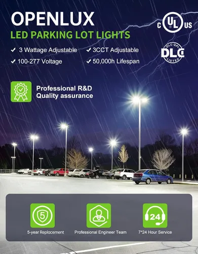 Vista 2 de Luz LED de estacionamiento de 150 W, 120 W, 90 W, ajustable, 4500 K, 5000 K, 5700 K, sintonizable hasta 22500 lm, fotocélula LED, caja de zapatos