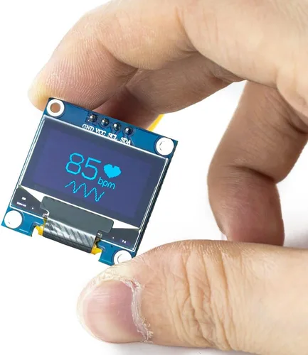 Vista 5 de Hosyond 5 Piezas 0.96 Pulgadas OLED I2C IIC Módulo de Pantalla 12864 128x64 Píxeles SSD1306 Mini Pantalla OLED Autoluminiscente Compatible con Azul