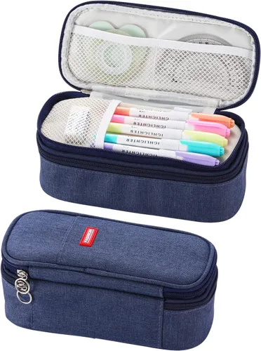 Vista 11 de Dugio Estuche grande para lápices para niños, adolescentes, niños, con cremallera, con asa, organizador para lápices, estuche estético