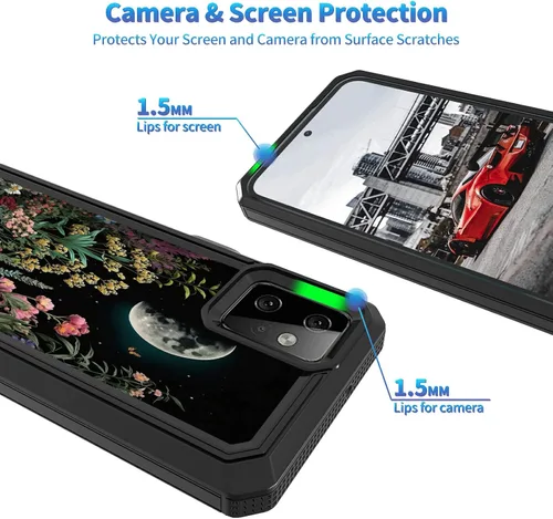 Vista 3 de Funda protectora resistente de doble capa para Motorola Moto G Power 2023 5G, funda protectora resistente de doble capa, funda de absorción