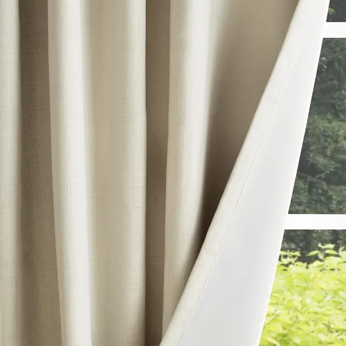Vista 2 de Martha Stewart Bedford - Par de paneles de cortinas opacas con pestaña trasera, 84 pulgadas, lino