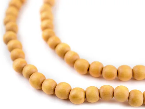 Vista 43 de TheBeadChest: cuentas de madera redondas naturales de 0.315 pulgadas, cuentas de madera sueltas espaciadoras para fabricar joyas, 4 tamaños