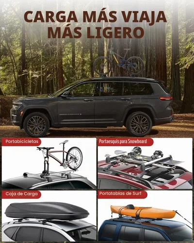 Vista 7 de Barras transversales Richeer para portaequipajes de techo de 300 libras para Grand Cherokee 2011-2021