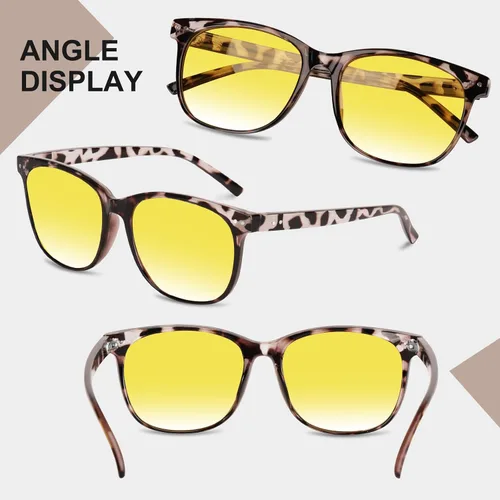Vista 2 de HAOLOTA Gafas de conducción de visión nocturna polarizadas HD amarillas tintadas antideslumbrantes para hombres y mujeres