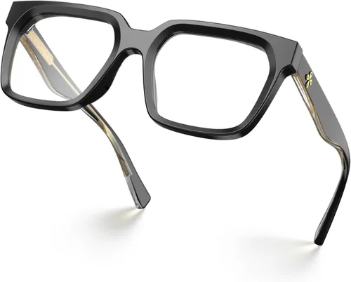 Vista 20 de VISOONE Chunky Rectangle Oversized Blue Light Blocking Computer Glasses Clear Lenses Cute Fake Large Frame Preppy Stylish Designer Fashion Screen