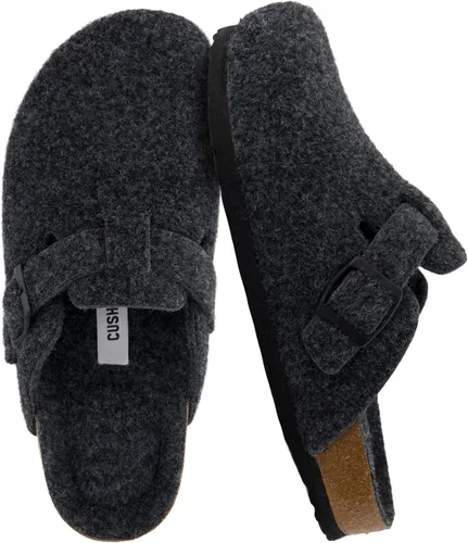Vista 14 de CUSHIONAIRE - Zuecos Hana para mujer, cómodos zuecos de gamuza vegana, zapatos sin cordones con plantilla de corcho y soporte de arco, espuma