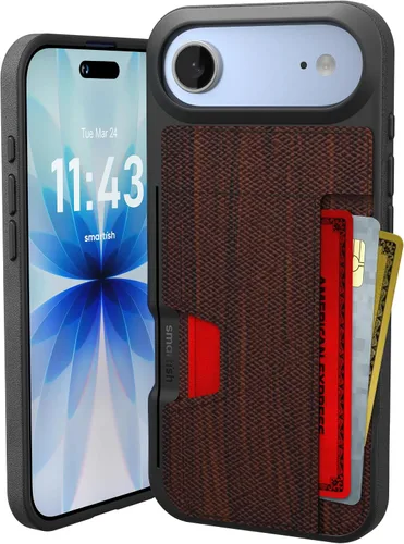 Vista 21 de Smartish Funda tipo cartera para iPhone 11 Pro - Wallet Slayer Vol. 2 [soporte protector delgado] tarjetero (seda) - Black Tie Affair