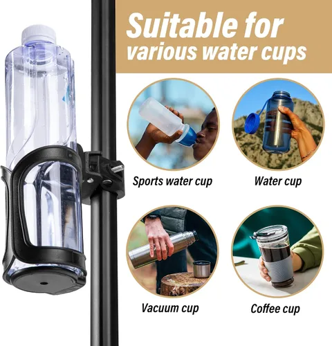 Vista 5 de Adnee 6 portavasos, soporte para árbol, caza, para caza de árboles, universal, rotación de 360 grados, para caza, bicicleta, cochecito, andador
