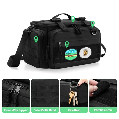 Vista 3 de Tactical Console Carrying Case Compatible with Xbox Series XS, Protective Travel Bag with Multiple Pockets for Controllers, Discs, Cables and Other