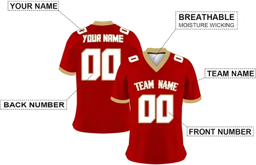 Vista 2 de Custom Football Jersey Football Uniform Stitched 3D Printed Personlized Jerseys Name Number Football Fans Gift for Men Women